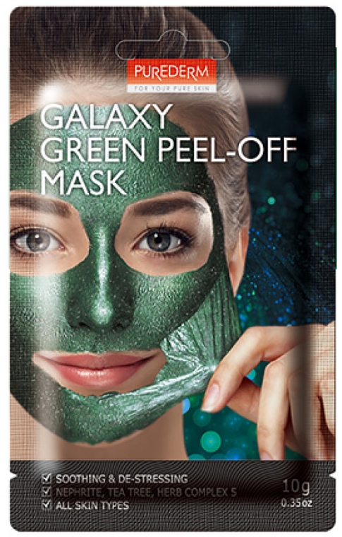Zielona maska peel-off do twarzy - Purederm Galaxy Green Peel-off Mask — Zdjęcie N1