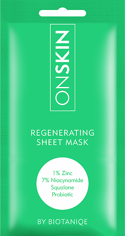 Maska w płachcie - Biotaniqe OnSkin Regenerating Sheet Mask — Zdjęcie N1