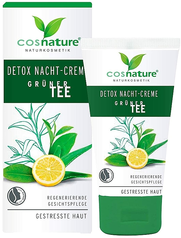Krem do twarzy na noc Detoks - Cosnature Night Cream Detox Green Tea — Zdjęcie N1