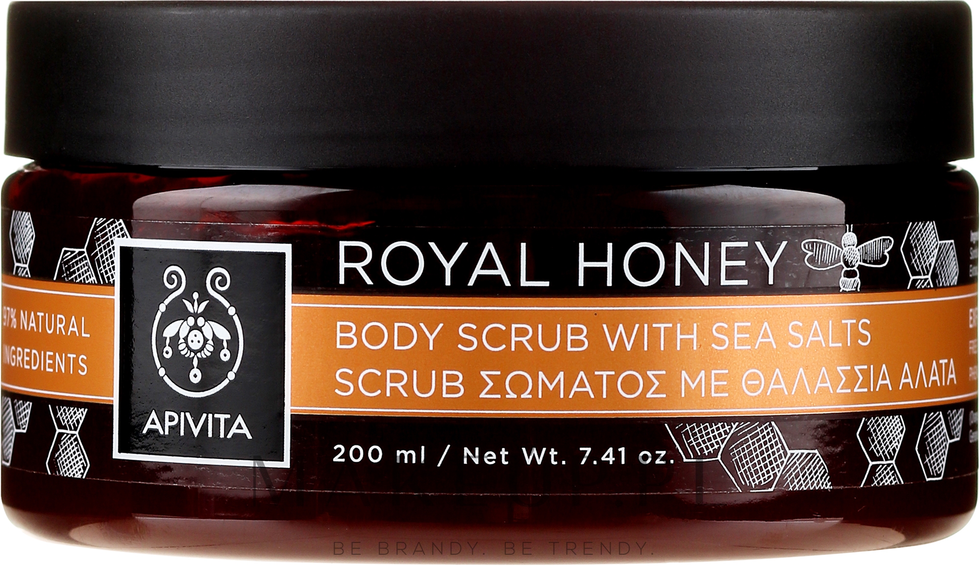 Solny scrub do ciała Królewski miód - Apivita Body Scrub With Sea Salts — Zdjęcie 200 ml