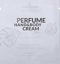 Perfumowany krem do rąk i ciała - Farmona Professional Perfume Hand-Body Cream Silver (próbka) — Zdjęcie N1