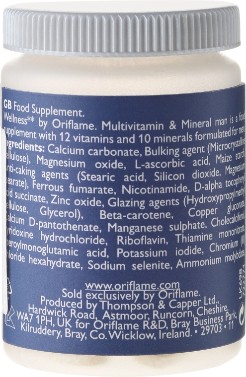 Kompleks witamin i minerałów dla mężczyzn - Oriflame Wellness Multivitamin & Mineral Man — Zdjęcie N2