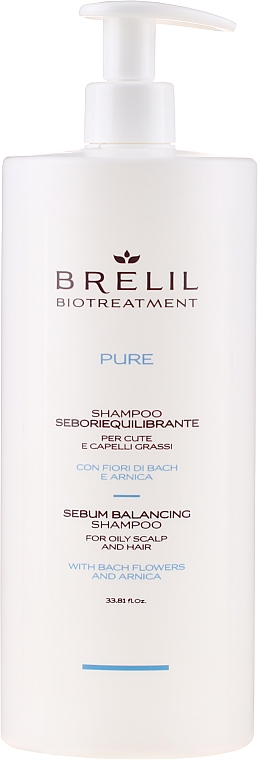 Szampon do przetłuszczających się włosów i skóry głowy - Brelil Bio Traitement Pure Sebum Balancing Shampoo — Zdjęcie N3