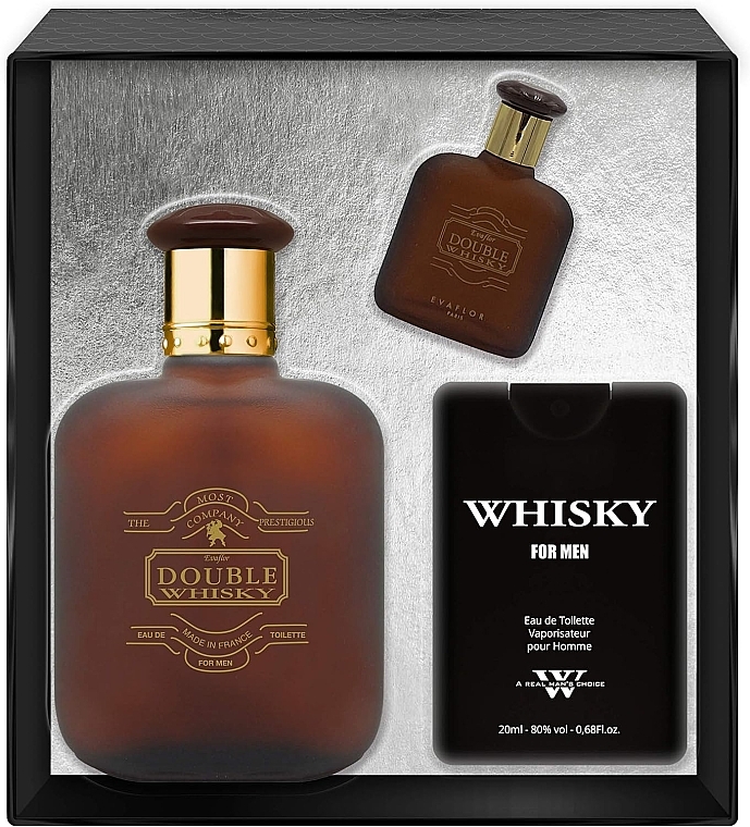 Evaflor Double Whisky - Zestaw (edt 100 ml + edt 20 ml + edt 10 ml) — Zdjęcie N1