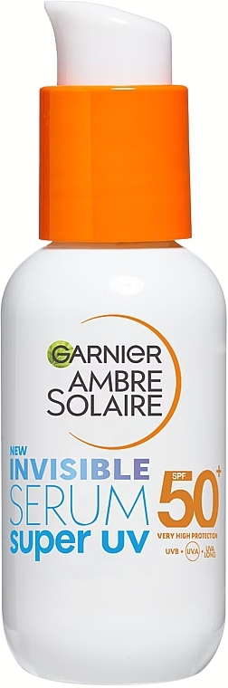 Serum do twarzy z filtrem przeciwsłonecznym - Garnier Ambre Solaire Invisible Serum Super UV SPF 50+ — Zdjęcie N1