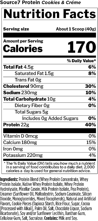 Odżywka białkowa Ciasteczka z kremem - Rule One Source7 Protein Cookies & Creme Gelato — Zdjęcie N2