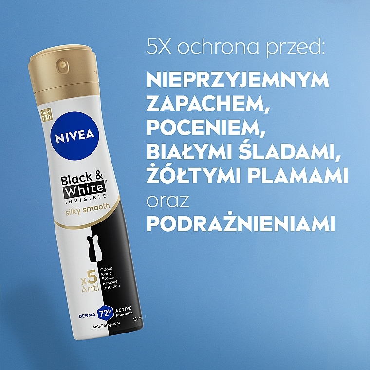 Antyperspirant w sprayu - NIVEA Black & White Invisible Silky Smooth — Zdjęcie N5