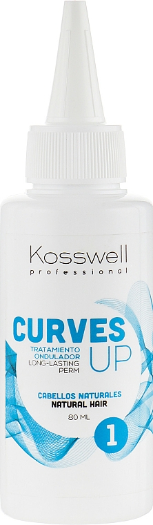 Preparat do trwałej ondulacji włosów naturalnych - Kosswell Professional Curves Up 1 — Zdjęcie N1