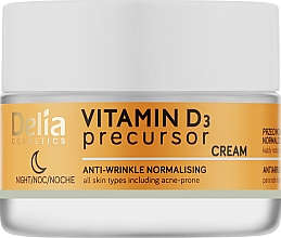 Krem przeciwzmarszkowo-normalizujący na noc z witaminą D3 - Delia Vitamin D3 Precursor Night Cream — Zdjęcie N1