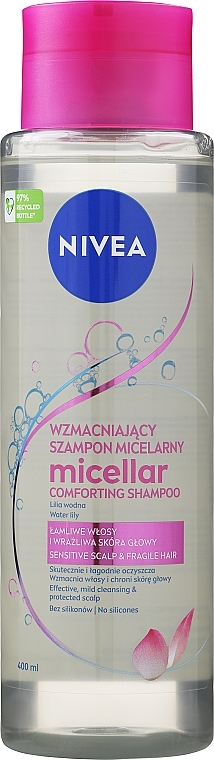 Wzmacniający szampon micelarny do łamliwych włosów i wrażliwej skóry głowy - NIVEA Micellar Strengthening Shampoo — Zdjęcie N8