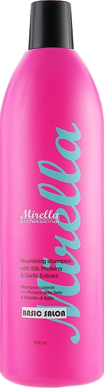 Odżywczy szampon z proteinami jedwabiu i ekstraktem z czosnku - Mirella Basic Salon Nourishing Shampoo — Zdjęcie N1
