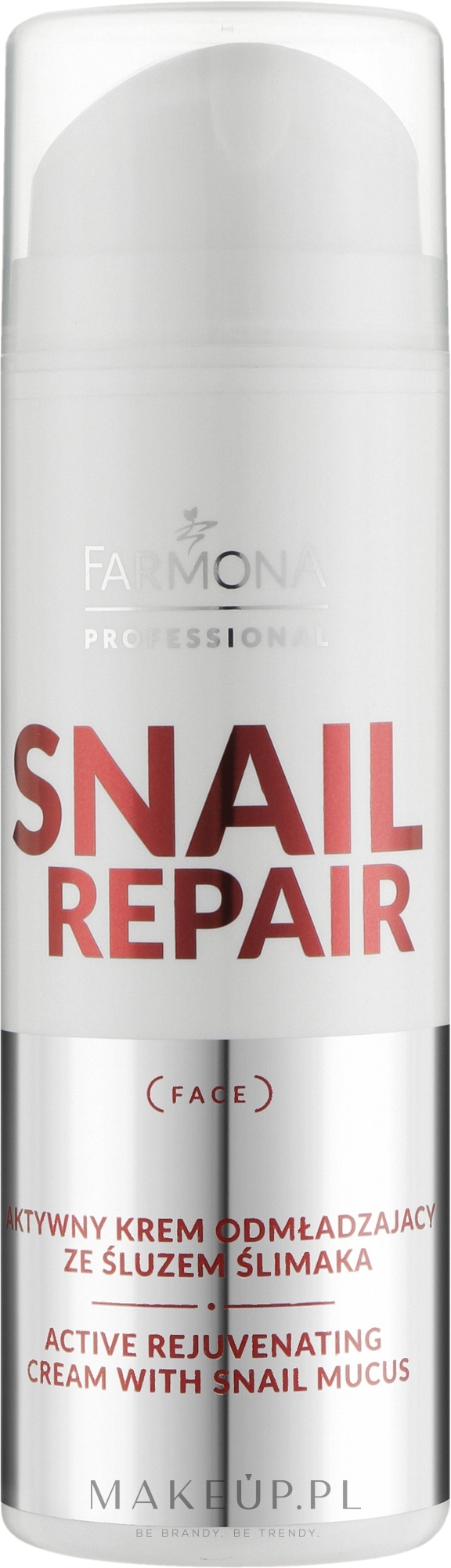 Aktywny krem odmładzający ze śluzem slimaka - Farmona Professional Snail Repair Active Rejuvenating Cream With Snail Mucus — Zdjęcie 150 ml