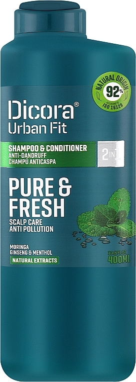 Szampon-odżywka przeciw łupieżowi - Dicora Urban Fit Shampoo & Conditioner 2 In 1 Pure & Fresh 