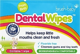 Jednorazowe chusteczki dentystyczne dla dzieci DentalWipes - Brush-Baby — Zdjęcie N2