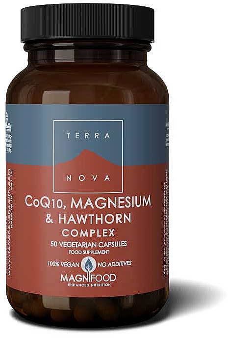 Suplement diety Koenzym Q1, magnez i głóg - Terranova CoQ10, Magnesium & Hawthorn — Zdjęcie N1