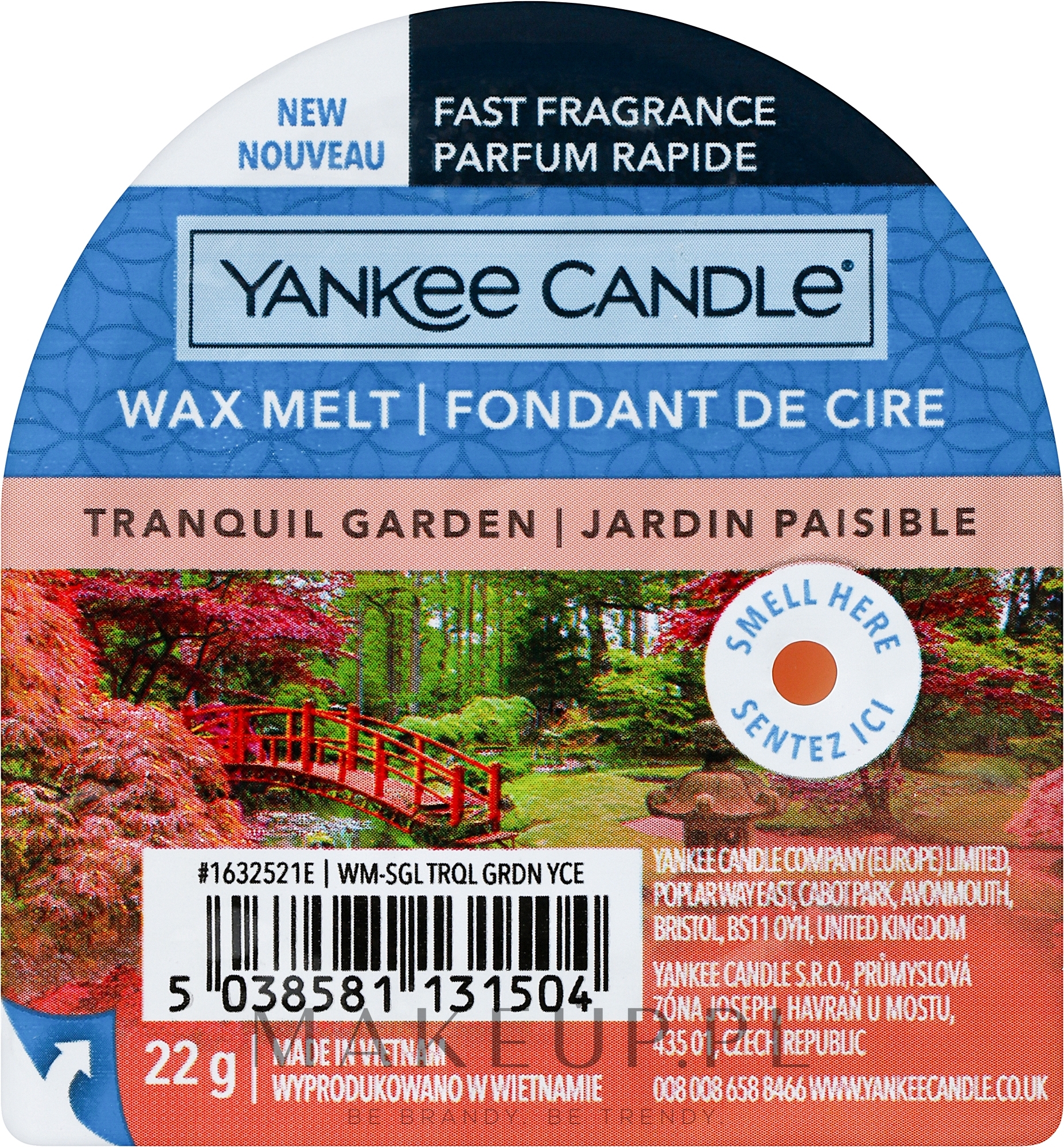 Wosk aromatyczny - Yankee Candle Tranquil Garden Wax Melt — Zdjęcie 22 g