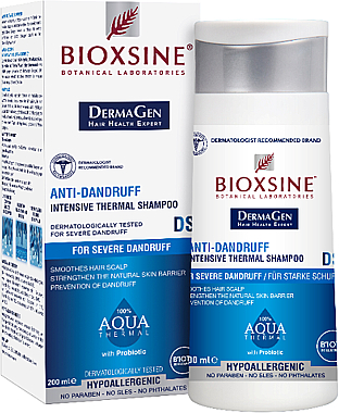 Intensywny termalny szampon przeciwłupieżowy do skóry głowy - Biota Bioxsine Anti-Dandruff Intensive Thermal Shampoo DermaGen Aqua Thermal