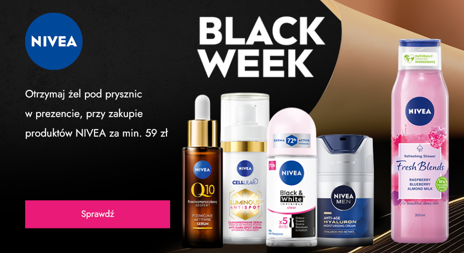 Otrzymaj żel pod prysznic w prezencie, przy zakupie produktów NIVEA za min. 59 zł.