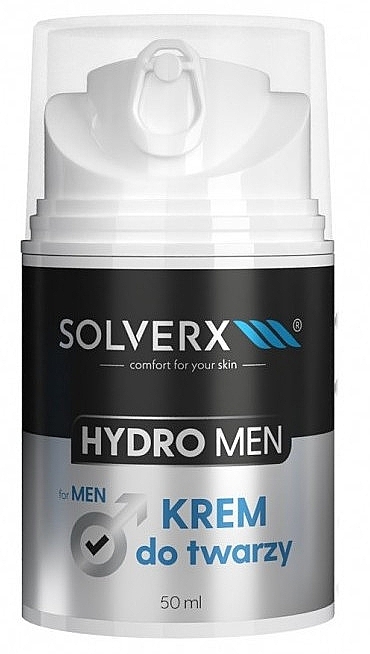 Nawilżający krem do twarzy dla mężczyzn - Solverx Hydro Men — Zdjęcie N1