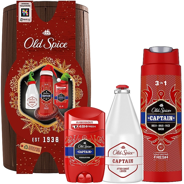 Zestaw - Old Spice Captain (deo/50ml + sh/gel/250ml + ash/lot/100ml + bag) — Zdjęcie N1