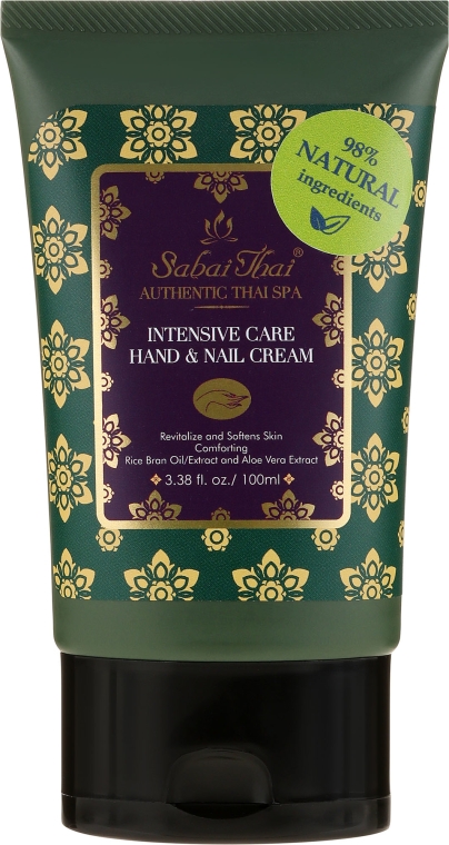 Intensywnie pielęgnujący krem do rąk i paznokci z olejem z otrębów ryżowych i aloesem - Sabai Thai Intensive Care Rice Milk Hand & Nail Cream  — Zdjęcie N1