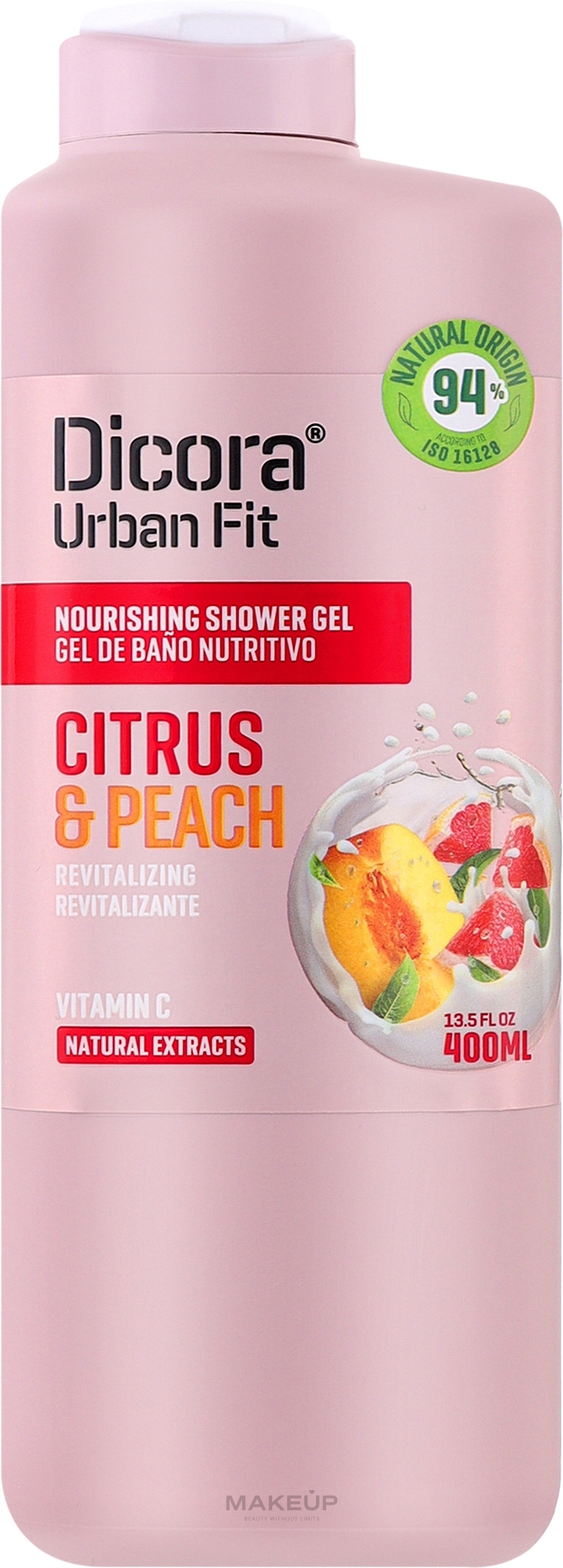 Żel pod prysznic z witaminą C Cytrusy i brzoskwinia - Dicora Urban Fit Citrus & Peach Shower Gel — Zdjęcie 400 ml