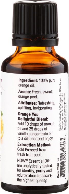 Olejek eteryczny Pomarańcza - Now Foods Orange Essential Oils — Zdjęcie N2