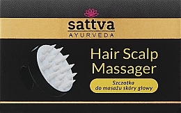 Szczotka do masażu głowy, czarna - Sattva Ayurveda Hair Sclap Masager — Zdjęcie N2