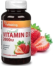 Kup Suplement diety Witamina D3 2000IU o naturalnym smaku truskawkowym - Vitaking Vitamin D3 2000IU Chewable With Natural Strawberry Flavour