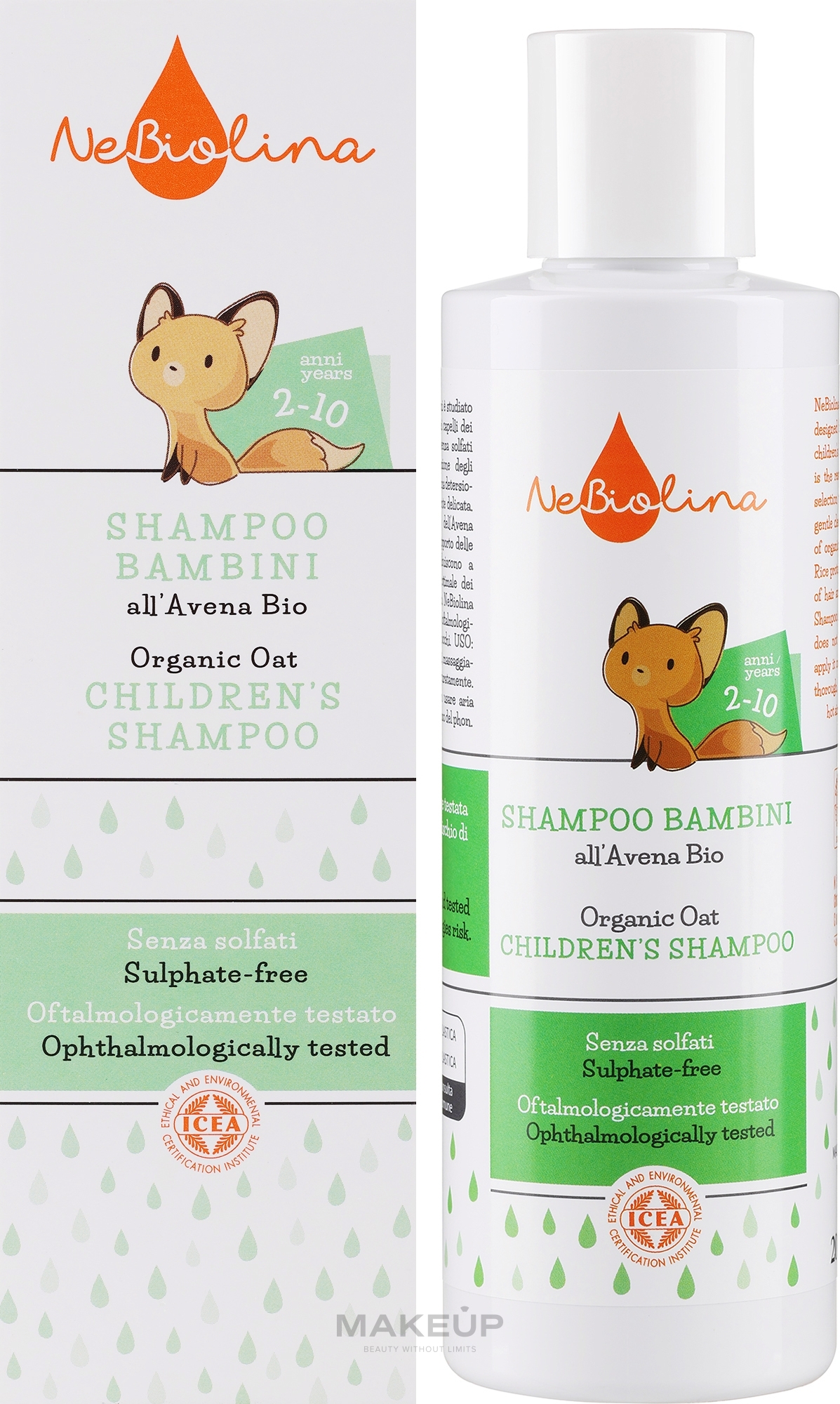 Organiczny szampon owsiany dla dzieci - NeBiolina Organic Oats Children's Shampoo — Zdjęcie 200 ml