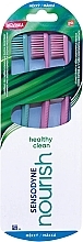Zestaw - Sensodyne Nourish Healthy Clean Soft Toothbrush Set (toothbrush/3pcs) — Zdjęcie N1
