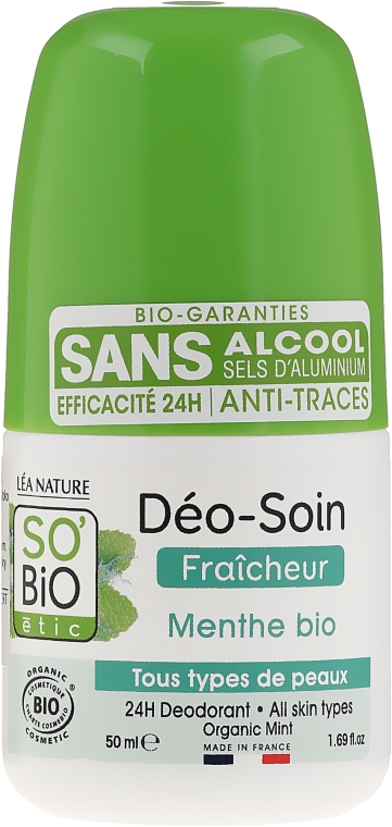 Bambusowy dezodorant w kulce - So'Bio Etic Deo Fresh Deodorant Mint All Skin Types — Zdjęcie N1