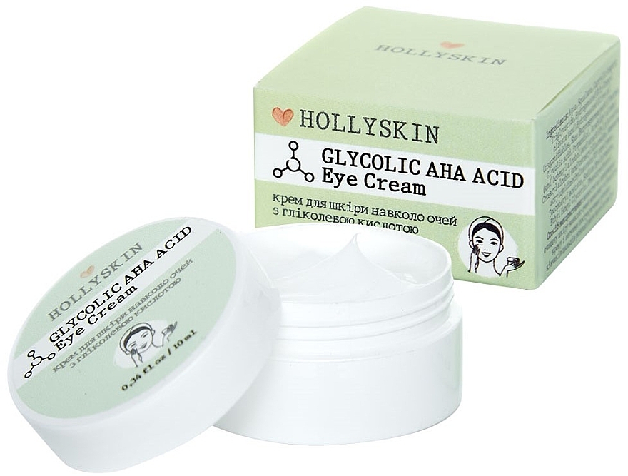 Krem pod oczy z kwasem glikolowym - Hollyskin Glycolic AHA Acid Eye Cream — Zdjęcie N1