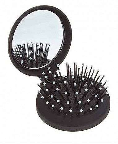 	Kompaktowa szczotka do włosów D7, czarna - Denman D7 Compact Popper Hair Brush Black — Zdjęcie N1