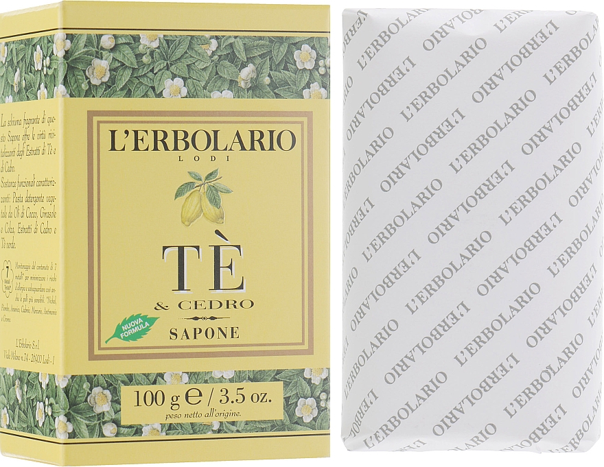 Perfumowane mydło Herbata i cedr - L'Erbolario Sapone Te and Cedro — Zdjęcie N2
