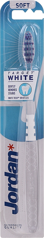 Miękka szczoteczka do zębów, przezroczysto-biała - Jordan Target White — Zdjęcie N5