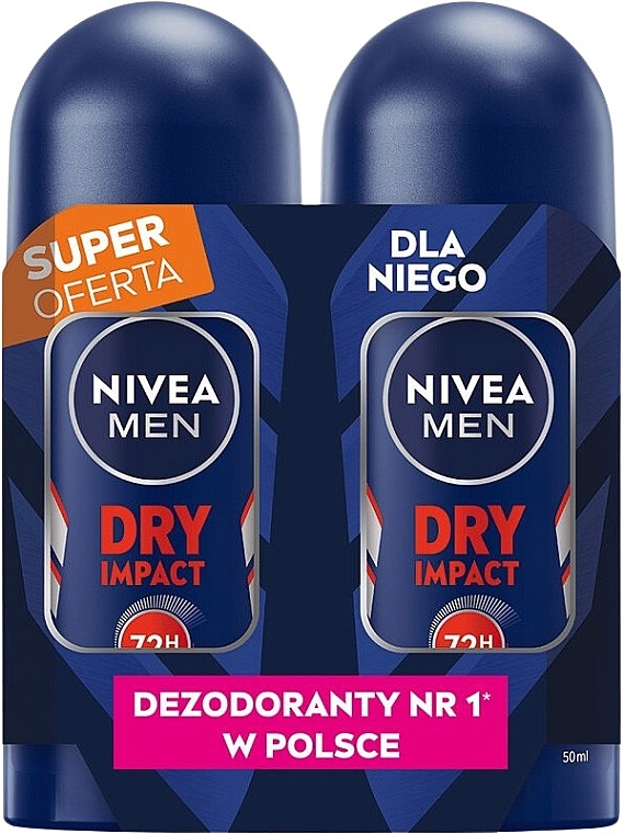 Zestaw - NIVEA Dry Impact 72H (deo/2x50ml) — Zdjęcie N1