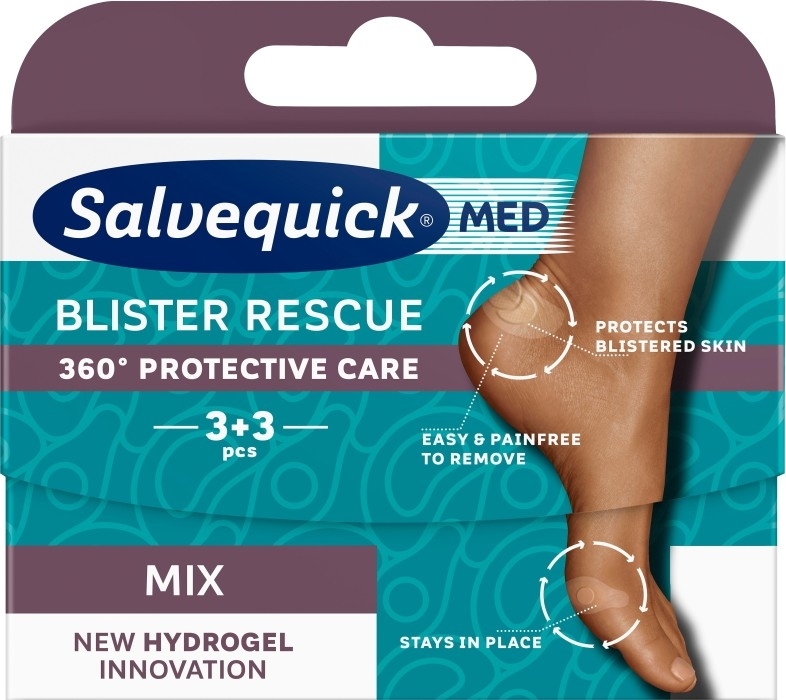 Hydrożelowe plastry na pęcherze na stopach - Salvequick Med Blister Rescue Mix — Zdjęcie N1
