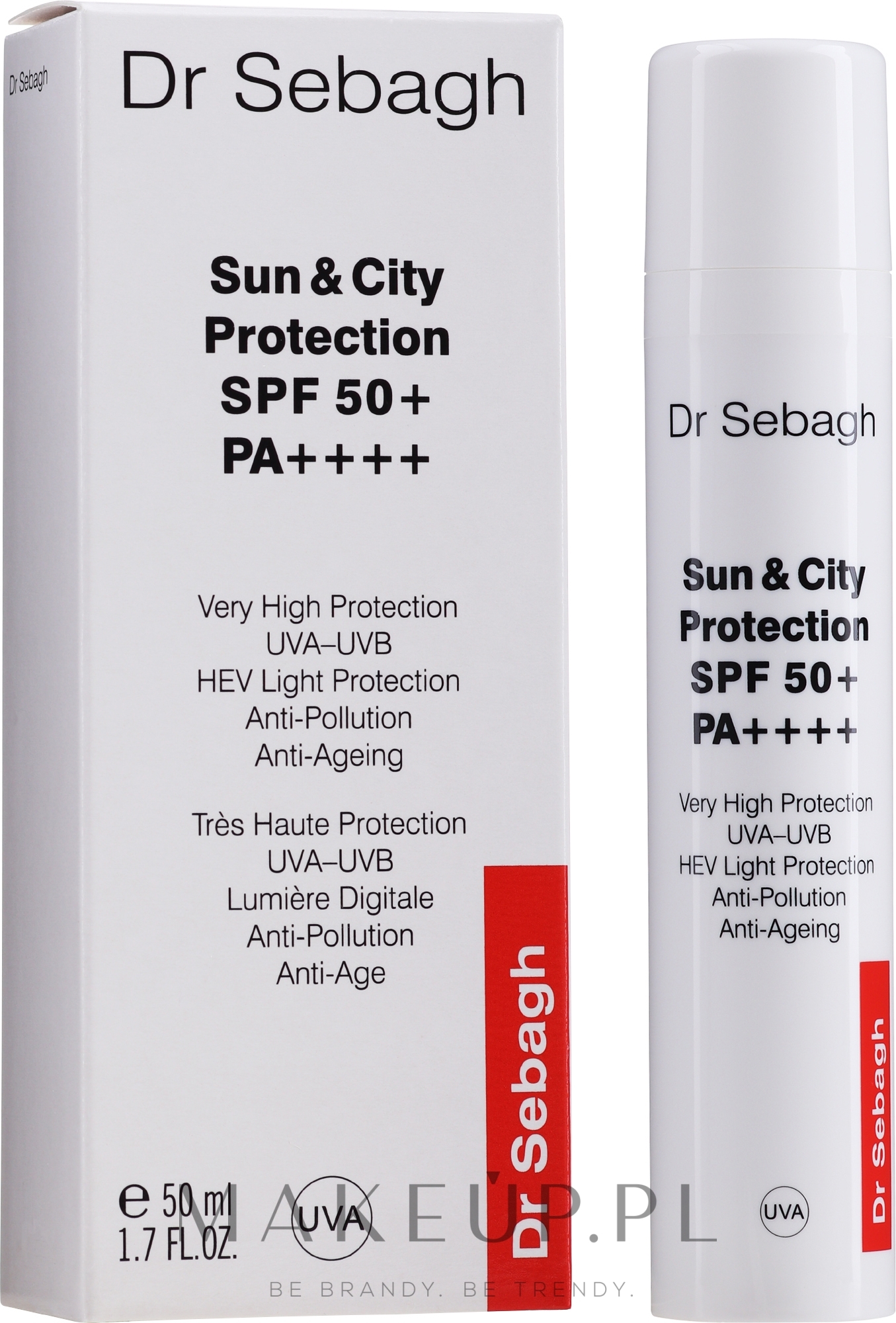 Ochronny krem do twarzy - Dr Sebagh Sun & City Protection SPF 50 — Zdjęcie 50 ml