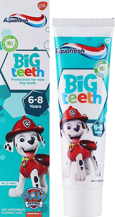 Pasta do zębów dla dzieci 6-8 lat Moje stałe zęby - Aquafresh PAW Patrol — Zdjęcie N2