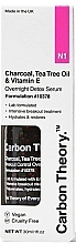 Detoksykujące serum na noc z olejkiem z drzewa herbacianego i witaminą E - Carbon Theory Overnight Detox Serum Charcoal Tea Tree Oil & Vit E — Zdjęcie N1