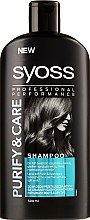 Kup Oczyszczający szampon do włosów przetłuszczających się u nasady i suchych na końcach - Syoss Purify & Care Roots And Tips Shampoo