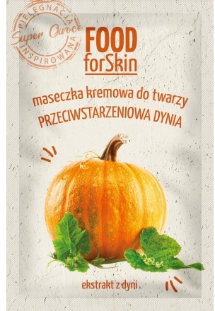 Kremowa maseczka przeciwstarzeniowa do twarzy Dynia - Marion Food for Skin Cream Mask Anti-age Pumpkin