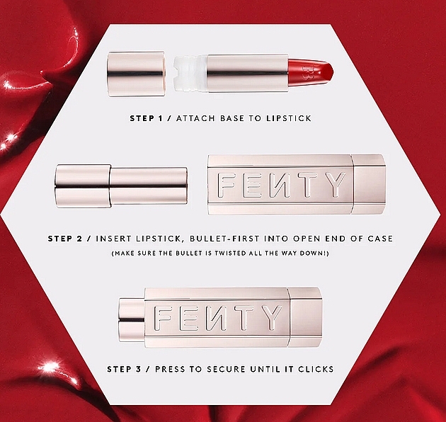 Etui na szminkę, czerwone - Fenty Beauty Icon The Case Semi-Matte Refillable Lipstick — Zdjęcie N4