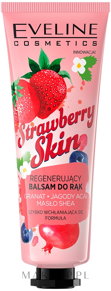 Regenerujący balsam do rąk - Eveline Cosmetics Strawberry Skin — Zdjęcie 50 ml