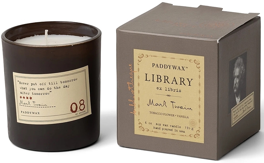 Świeca zapachowa w szkle - Paddywax Library Mark Twain Candle — Zdjęcie N1