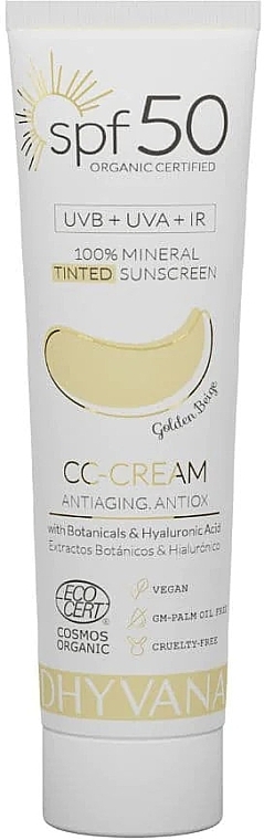 Krem CC z filtrem przeciwsłonecznym SPF 50 - Dhyvana Botanicals & Hyaluronic Acid CC-Cream — Zdjęcie N2