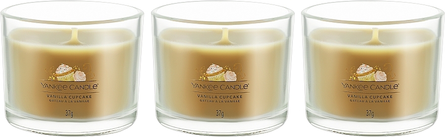 Zestaw świec zapachowych Ciasteczka waniliowe - Yankee Candle Vanilla Cupcake (candle/3x37g) — Zdjęcie N2
