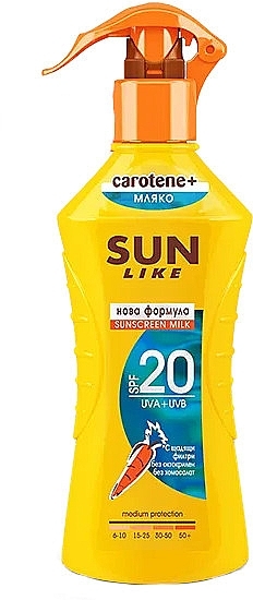 Mleczko do ciała z filtrem przeciwsłonecznym - Sun Like Body Milk SPF 20 New Formula — Zdjęcie N1
