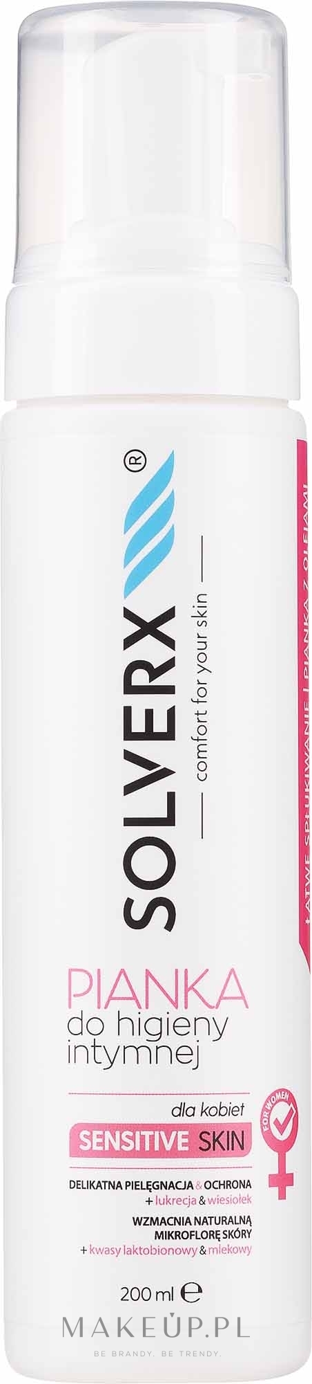 Pianka do higieny intymnej do skóry wrażliwej - Solverx Sensitive Skin — Zdjęcie 200 ml